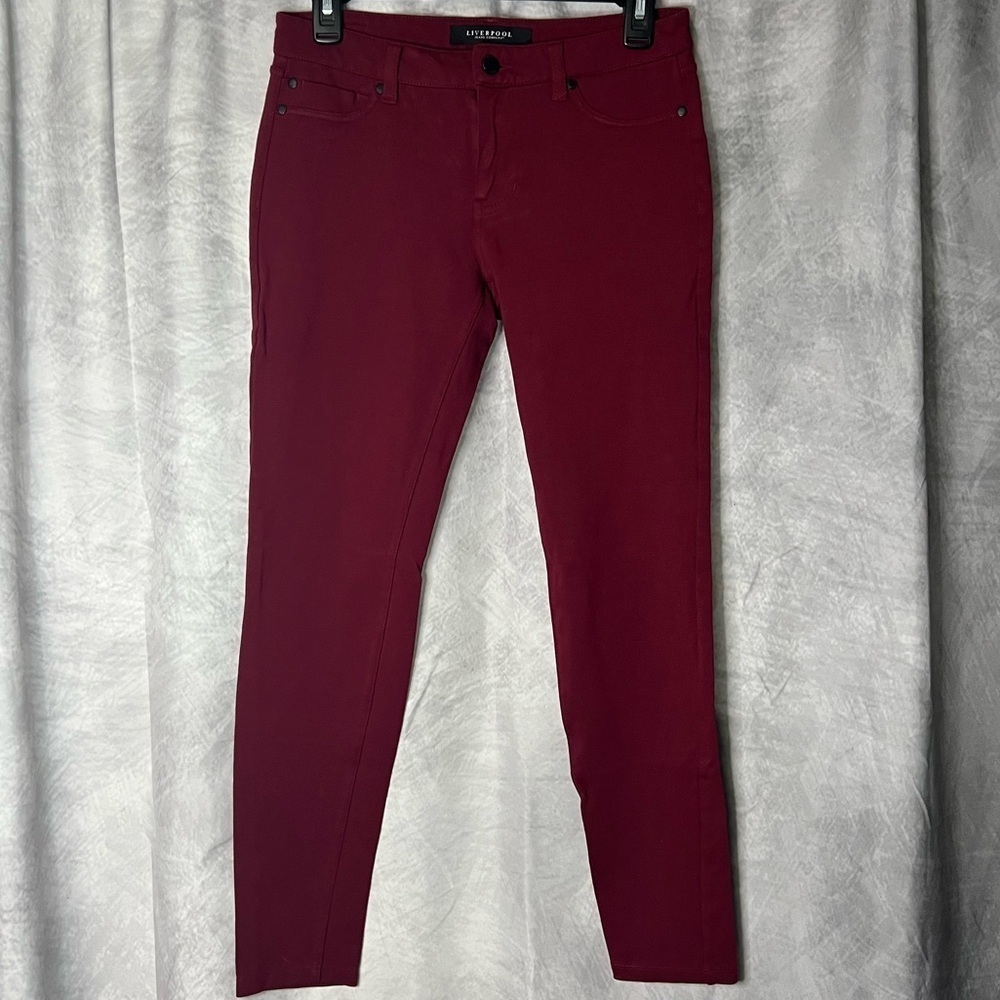 Liverpool Jeans Company Women's Wine Skinny Dress Pants